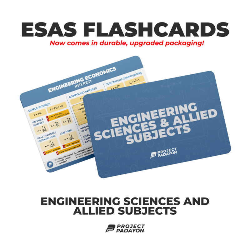 ChE FLASHCARDS BUNDLES - Engineering Mathematics, Chemical Engineering Processes (CEP), Physical and Chemical Principles (PCP) AND Engineering Sciences and Allied Sciences (ESAS)