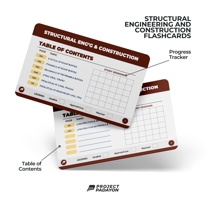 FLASHCARDS BUNDLES - Engineering Mathematics, Hydraulics, Geotechnical, Environmental (HGE+), Structural, Engineering and Construction (SEC) AND Engineering Sciences and Allied Sciences (ESAS)