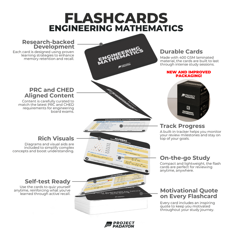 FLASHCARDS SOLO PACK - Engineering Mathematics Flashcards, HGE+ Flashcards, SEC Flashcards, ESAS Flashcards, PEE Flashcards, PIPE Flashcards, MD Flashcards, CEP Flashcards, PCP Flashcards