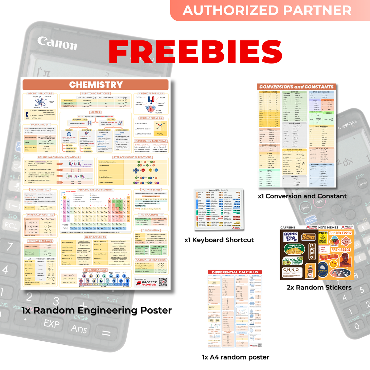 CANON F-789SGA VERSION II Transparent Scientific Calculator with Project Padayon Study Freebies | Limited Stocks