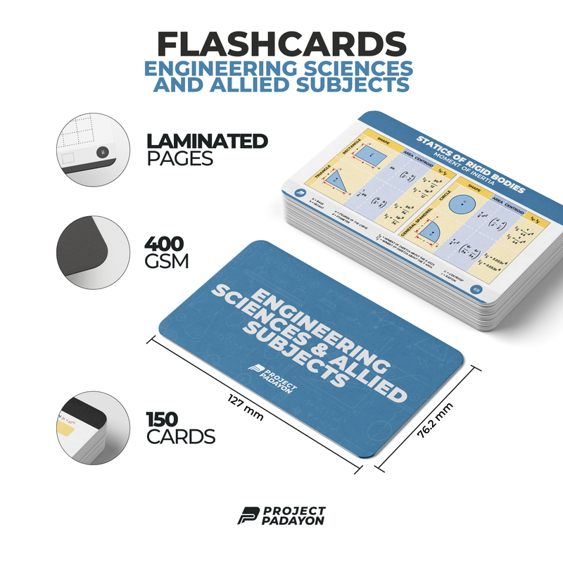 FLASHCARDS BUNDLES - Engineering Mathematics, Hydraulics, Geotechnical, Environmental (HGE+), Structural, Engineering and Construction (SEC) AND Engineering Sciences and Allied Sciences (ESAS)