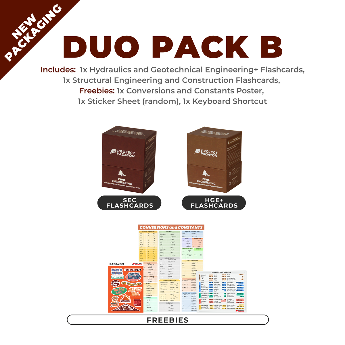 CE FLASHCARDS BUNDLES - Engineering Mathematics, Hydraulics, Geotechnical, Environmental (HGE+), Structural, Engineering and Construction (SEC) AND Engineering Sciences and Allied Sciences (ESAS)