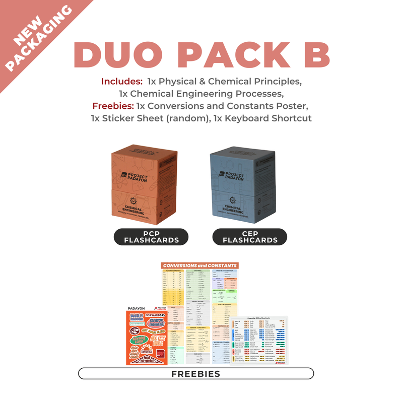 ChE FLASHCARDS BUNDLES - Engineering Mathematics, Chemical Engineering Processes (CEP), Physical and Chemical Principles (PCP) AND Engineering Sciences and Allied Sciences (ESAS)