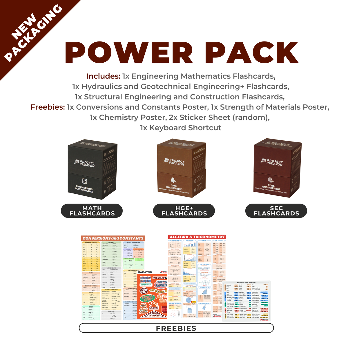 CE FLASHCARDS BUNDLES - Engineering Mathematics, Hydraulics, Geotechnical, Environmental (HGE+), Structural, Engineering and Construction (SEC) AND Engineering Sciences and Allied Sciences (ESAS)